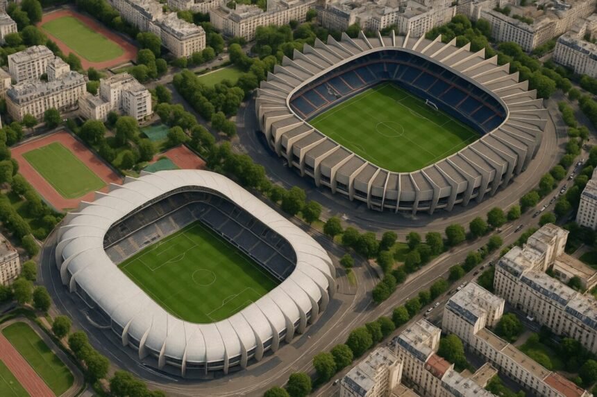 L'IA imagine le Parc des Princes et le stade Jean Bouin
