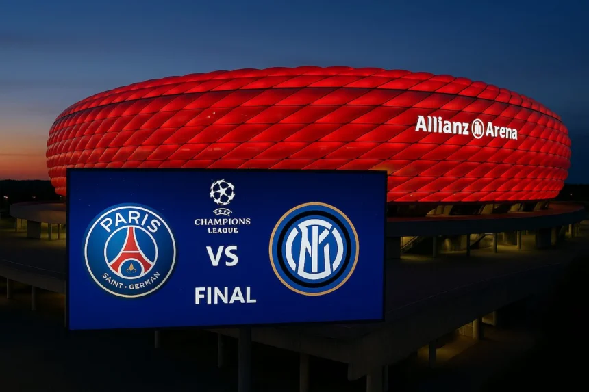 Le PSG contre l'Inter Milan en finale de Ligue des Champions (@IA CHATGPT)