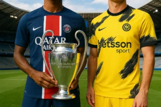 Le PSG vs l'Inter Milan en finale de Ligue des Champions (IA)