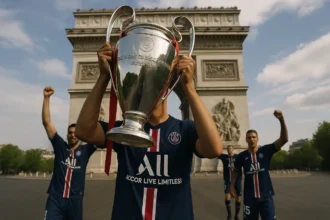 Le PSG prévoit une parade historique en cas de victoire en Ligue des champions (image IA)