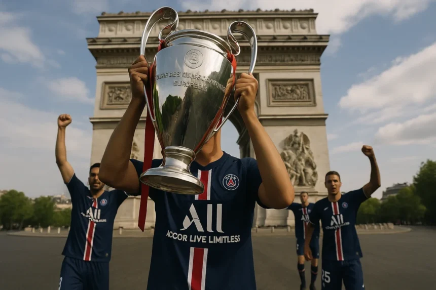 Le PSG prévoit une parade historique en cas de victoire en Ligue des champions (image IA)