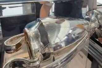 Sous les yeux amusés des passagers, la célèbre coupe aux grandes oreilles a été scannée comme n’importe quel bagage