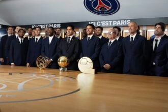 VIDEO. La fête au PSG pour le Ballon d'Or de Dembélé