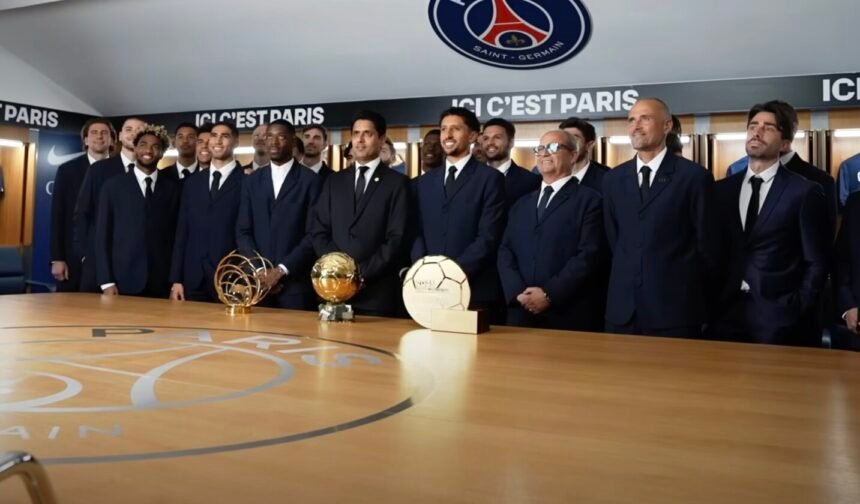 VIDEO. La fête au PSG pour le Ballon d'Or de Dembélé