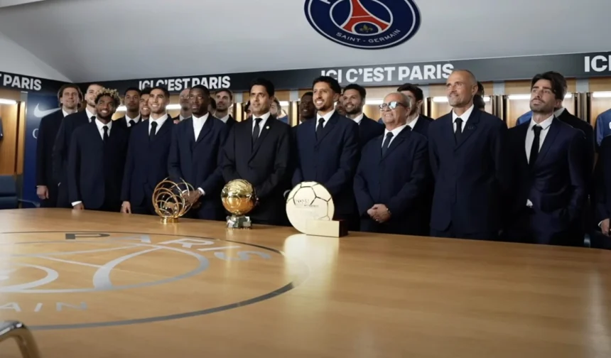 VIDEO. La fête au PSG pour le Ballon d'Or de Dembélé