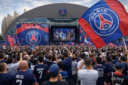 Fan Zone devant le Parc des Princes (IA)