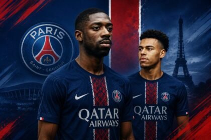 Dembélé et Doué (Credit photo PSG / montage VIPSG.fr)