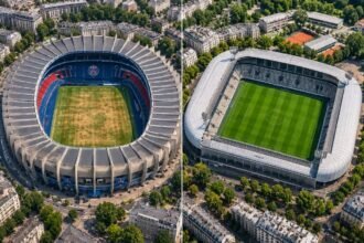 Le Parc des Princes et Jean Bouin (image générée par IA)