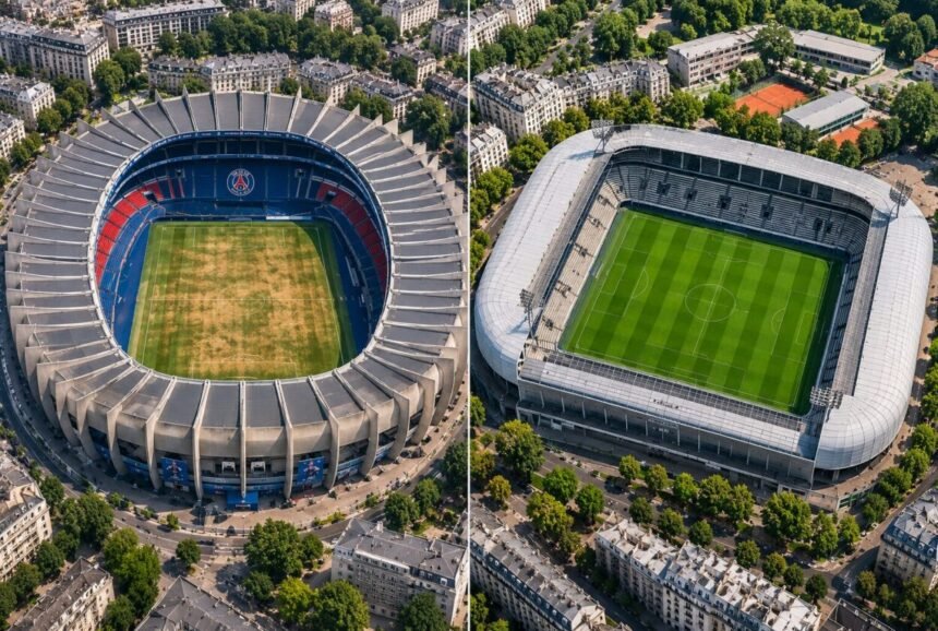 Le Parc des Princes et Jean Bouin (image générée par IA)