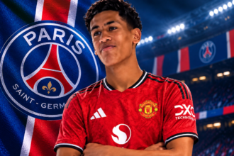 JJ GABRIEL (crédit photo Manchester United, montage vipsg.fr)