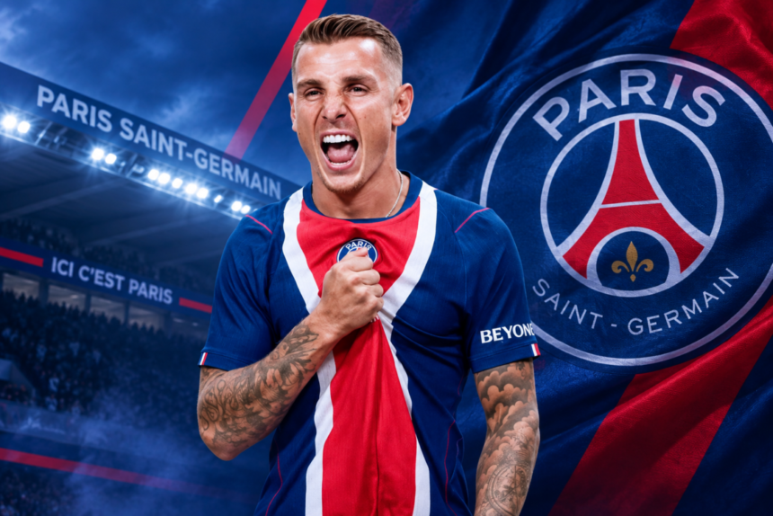 Lucas Digne (credit photo PSG, montage VIPSG.fr)