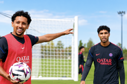 Marquinhos et Hakimi - PSG