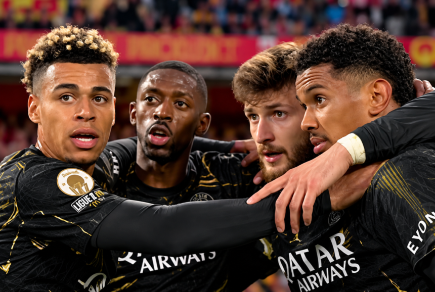 Doué, Kvara, Dembélé, Mayulu - PSG